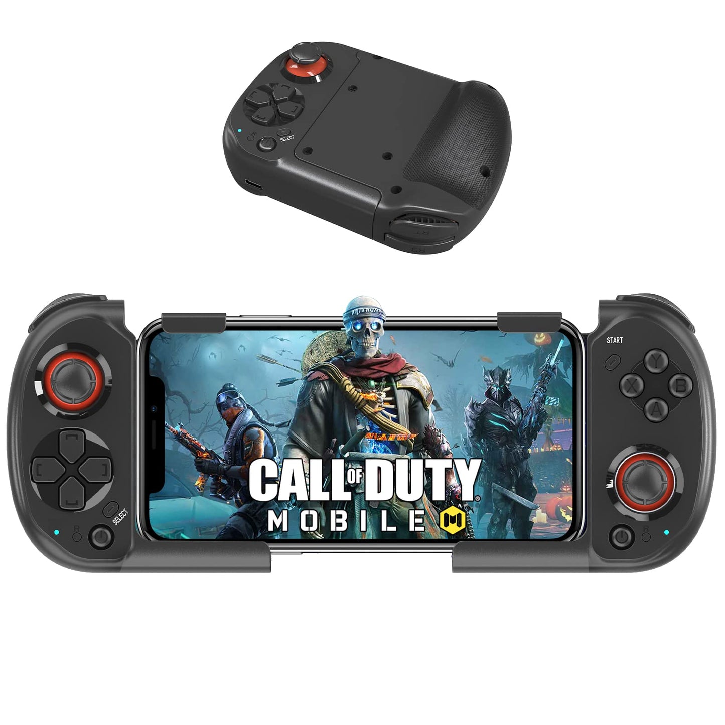 Joso Mobile Gaming Controller - One-Handed Bluetooth Gamepad for iPhone 14/13/12, Android, PC - Black