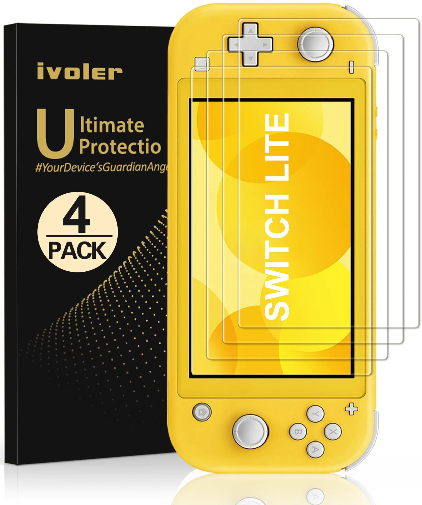 ivoler 4-Pack Screen Protector Tempered Glass for Nintendo Switch Lite  Transparent HD High Definition Clear Anti-Scratch with Anti-Fingerprint Bubble-Free Fit Switch Lite 2019