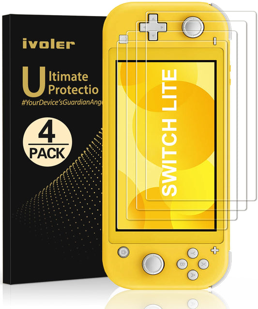 ivoler 4-Pack Screen Protector Tempered Glass for Nintendo Switch Lite  Transparent HD High Definition Clear Anti-Scratch with Anti-Fingerprint Bubble-Free Fit Switch Lite 2019