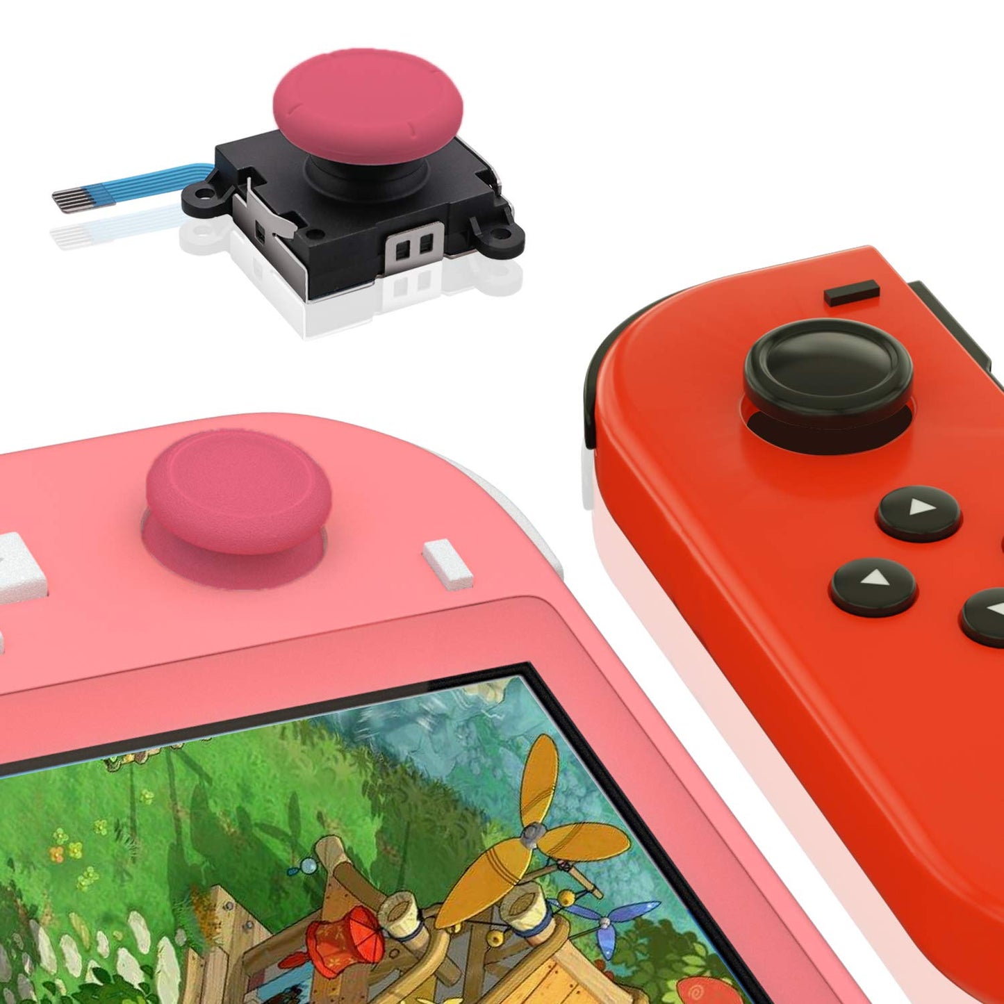 ECHZOVE Replacement Joy Stick for Switch Lite - 2 Pack, Blue & Red, Includes Repair Tool Kit