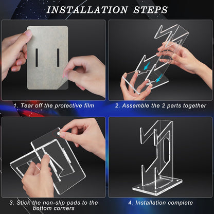 FYY Game Controller Holder - 2-Tier Acrylic Stand for Nintendo Switch, Xbox, PS5, PS4 - Clear Display, Model 1897