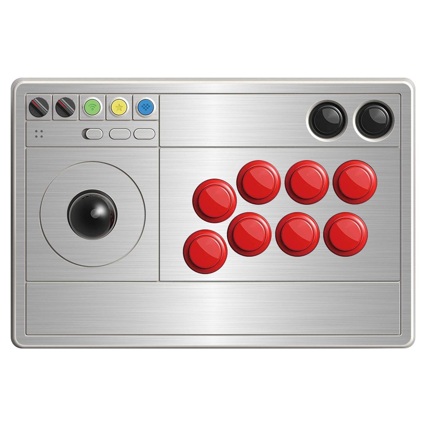 SopiGuard Sticker Skin for 8BitDo Arcade Stick Top Panel Only Vinyl Decal Wrap (Brushed Silver)