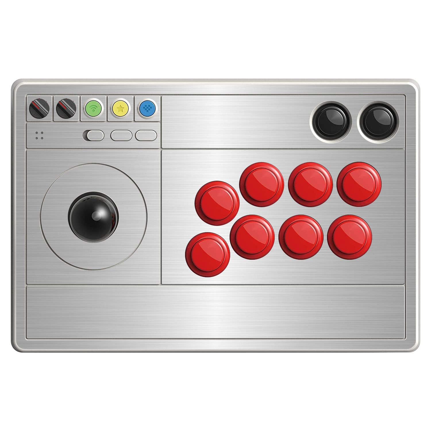 SopiGuard Sticker Skin for 8BitDo Arcade Stick Top Panel Only Vinyl Decal Wrap (Brushed Silver)