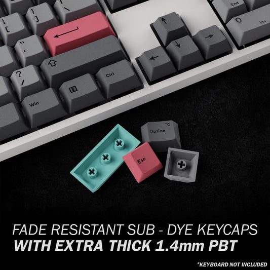 HK GAMING Dye Sublimation PBT Keycap Set | 139 Keys | Cherry Profile | ANSI US Layout | Stealth Dolch Compatible with MX, Gateron, Kailh