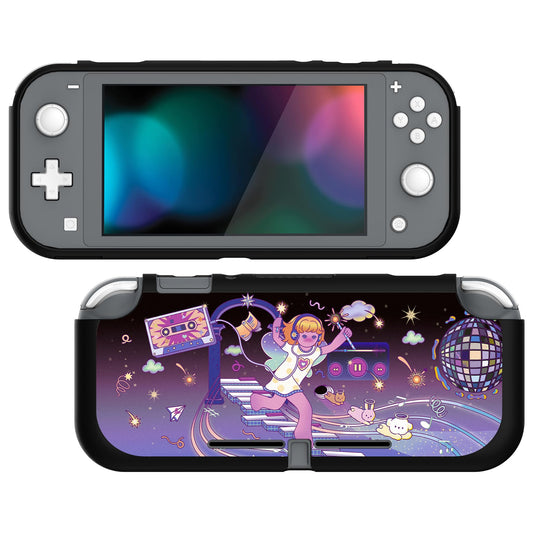 PlayVital Custom Protective Case for Nintendo Switch Lite, Soft TPU Slim Case Cover for Nintendo Switch Lite - Dancing Notes