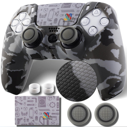 YoRHa Non-Slip Silicone Cover for PS5 Controller with Thumbstick Caps x 2 & Sticker x 1(30 Years aAnniversary)