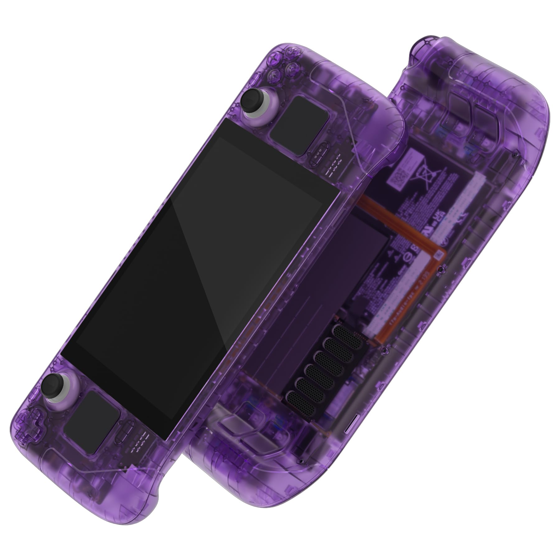 eXtremeRate Custom Faceplate Back Plate for Steam Deck LCD  Clear Atomic Purple Handheld Console Replacement Housing Case  DIY Full Set Shell with Buttons for Steam Deck Console - Console NOT Included
