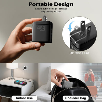 CloudValley 65W AC Charger for Nintendo Switch & Steam Deck - GaN PD Fast Charging, Foldable US Plug, 5FT Cable, Black
