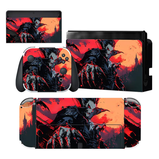 PlayVital for Nintendo Switch OLED Skins Full Set - No-Residue Protective Vinyl Decal Wrap Sticker for Switch OLED Console  Dock  Joycon & Hand Grips - Blood Moon Vampire