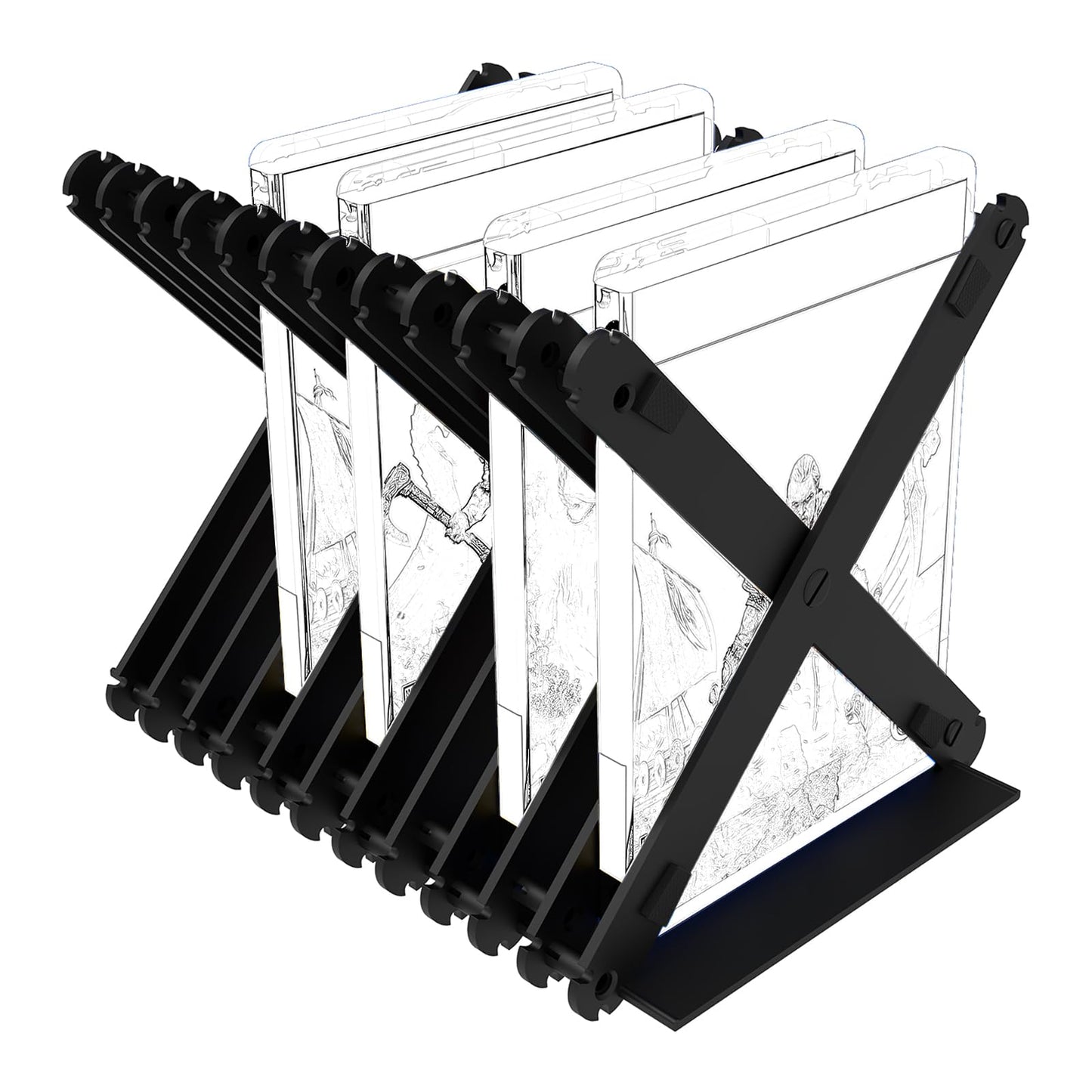 GEEKRIA Foldable Game Card Disc Storage Stand, Desktop Organizer for PS5, PS4, Nintendo Switch, Xbox Series/Xbox One Game Discs,