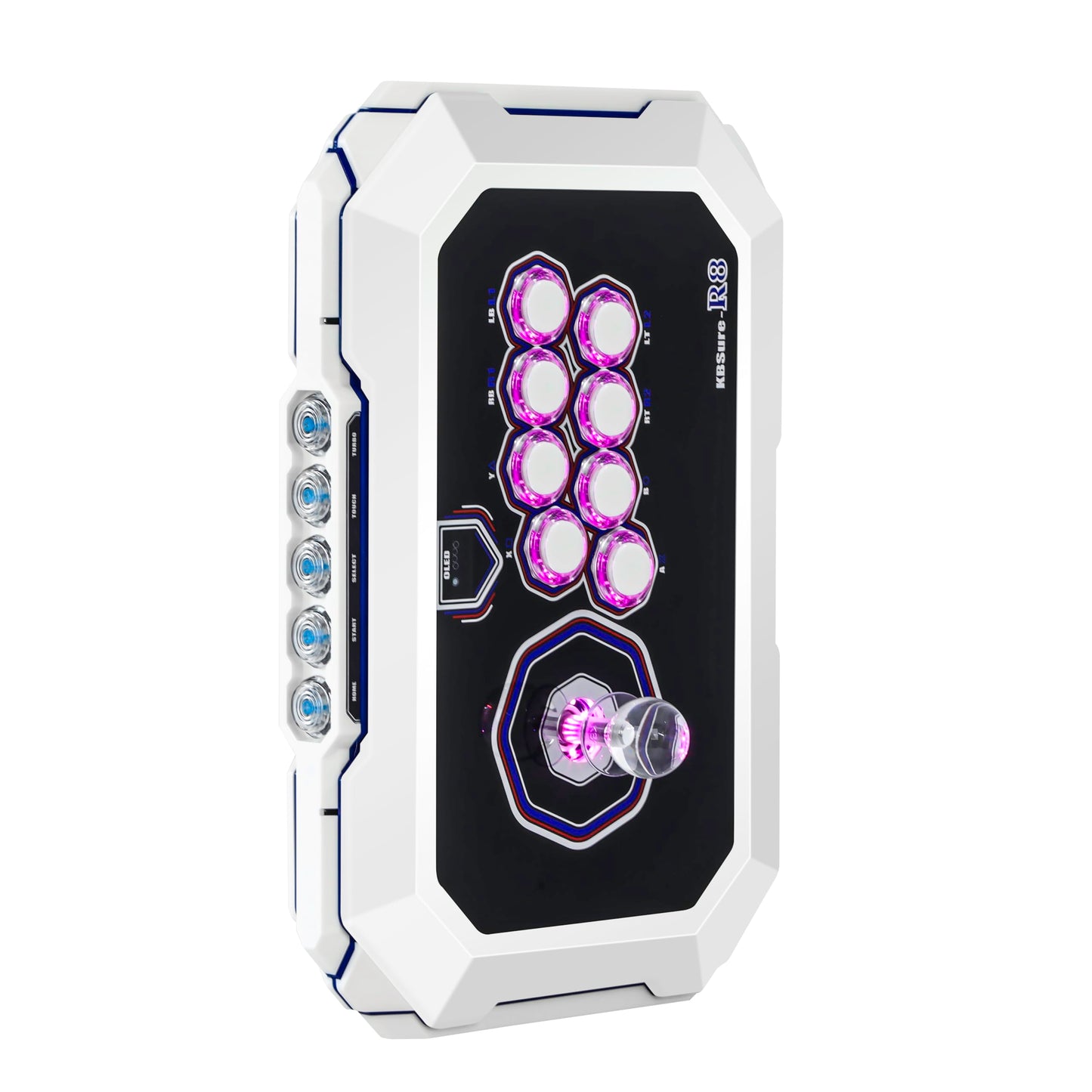 KBSure Arcade Joystick - White Blue Color, Ergonomic Design for Ultimate Gaming Experience