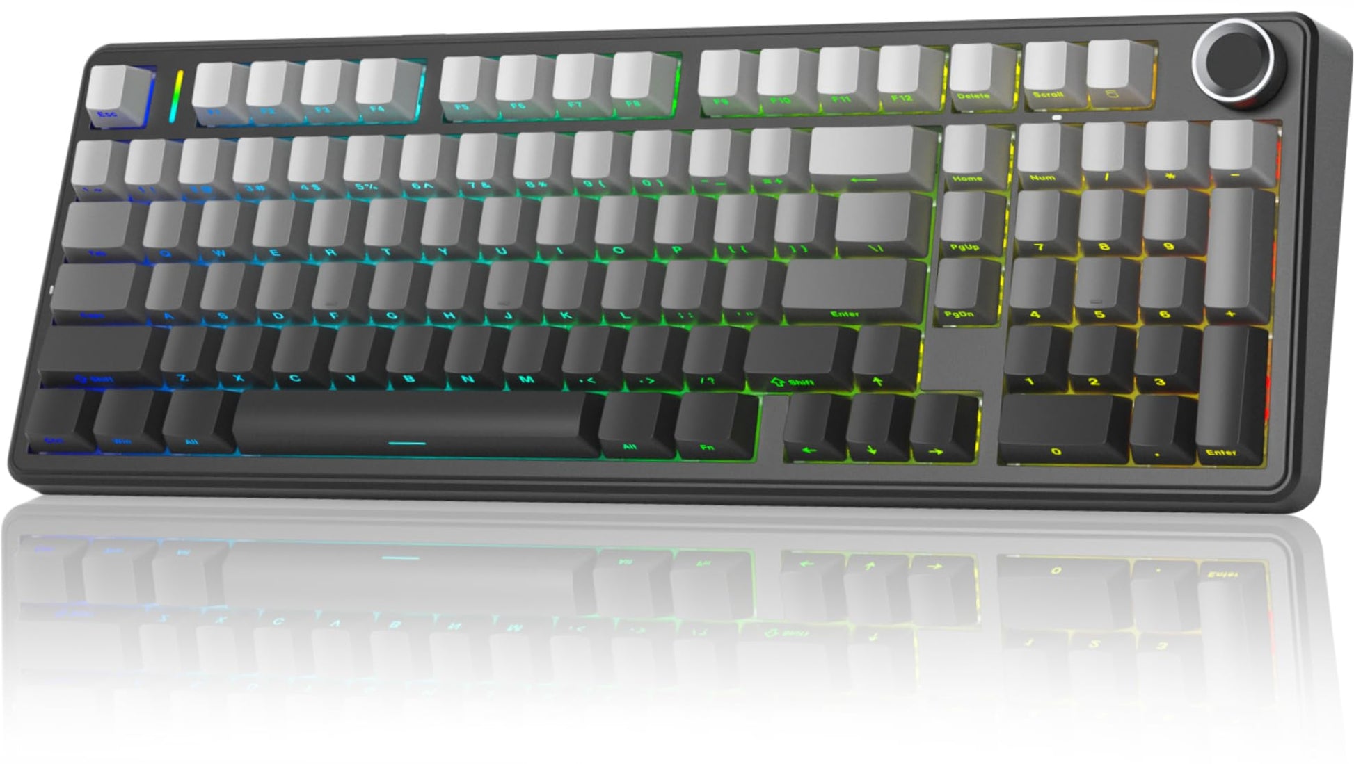 LEOBOG F99 Pro Wireless Mechanical Keyboard - Tri-Mode BT5.0/USB-C/2.4GHz, Hot Swappable, RGB Backlit, Gradient Black, LEOBO