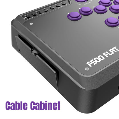 MAYFLASH F500 FLAT Fight Stick - Arcade Controller for PS4, Xbox, PC, 14.17"x9.06"x1.97", Black and Purple, Model MT-010