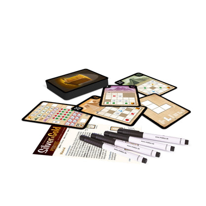 NSV Silver & Gold Pyramids Playing Cards, Yellow, 18 x 12 x 3 cm, Model 10041765-0001