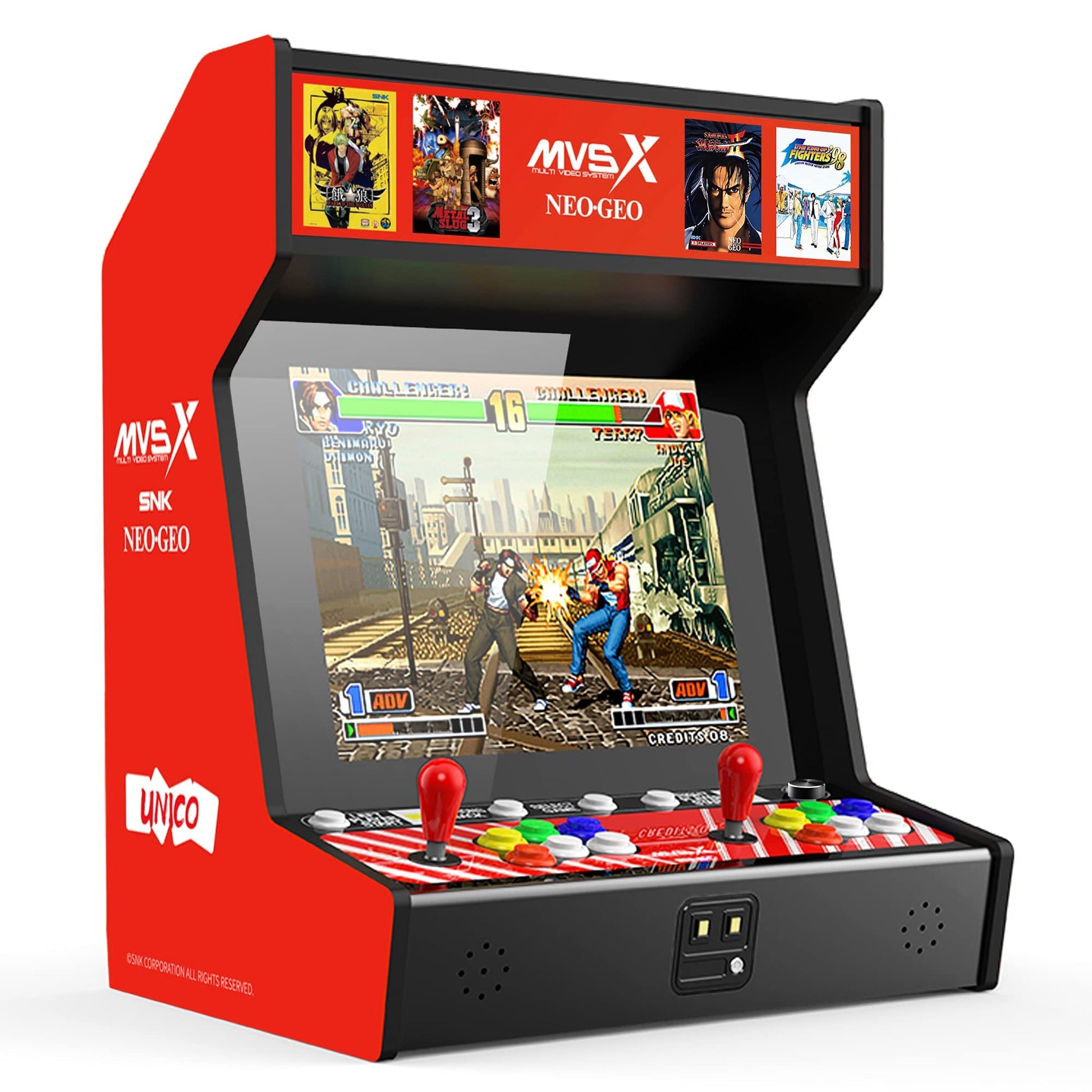 UNICO MVSX Home Arcade  Preloaded 50 SNK Licenced Retro Games  Support Two Players to Play Games Concurrently  Including The King of Fighters/Metal Slug and More