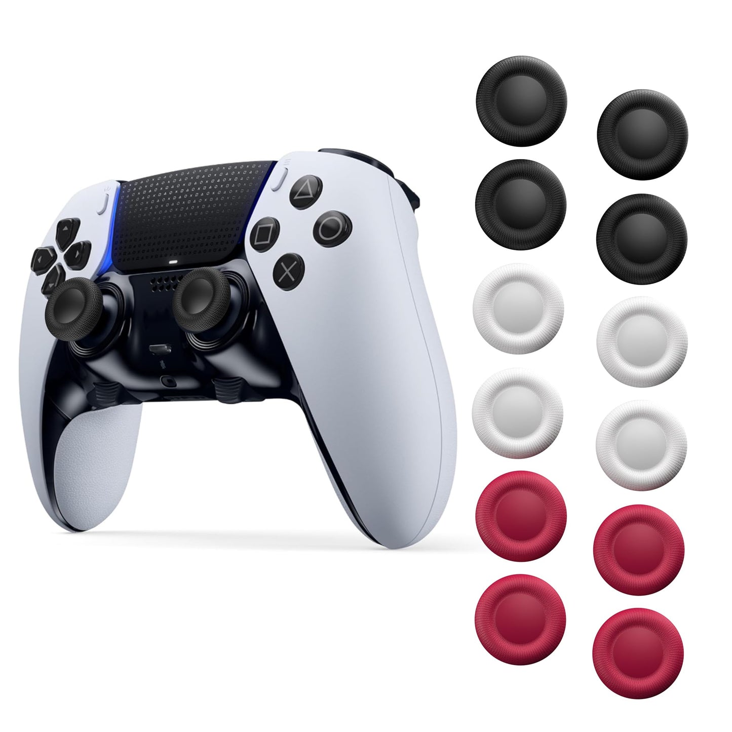 NEWDERY Joystick Replacement Grip Caps for PS4/PS5 Controller  for PS5/PS4 Thumb Grips Caps  Anti-Stickiness  Anti-Slip  Anti-Scratch  Anti-Fingerprint  for PS4/PS5 Joystick Caps-(12pcs)