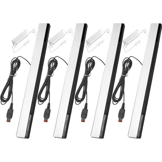 Copkim 4 Pcs Sensor Bar Compatible with Wii 6.6 ft Replacement Wired Infrared Ray Motion Sensor Bar Compatible with Nintendo Wii/U Console  Includes Clear Stands