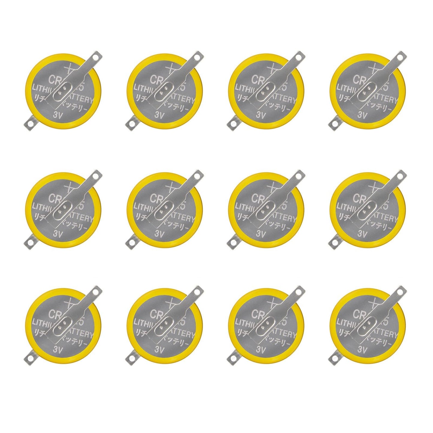 taessv CR2025 3V Lithium Game Battery - 12 Pack with Solder Tabs for NES, SNES, Gameboy, Sega Genesis Replacement