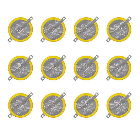 taessv CR2025 3V Lithium Game Battery - 12 Pack with Solder Tabs for NES, SNES, Gameboy, Sega Genesis Replacement