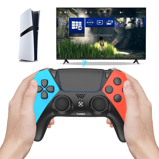 ZawWont Wireless PS4 Controller with 2 Back Paddles, Turbo, Compatible with Luna, PC, Fire Stick, No Drift ALPS Joystick, Model 198-5