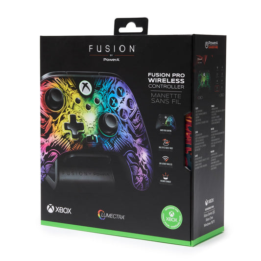 PowerA FUSION Pro Wireless Controller for Xbox Series X|S - RGB Lighting, Adjustable Thumbsticks, Low Latency, Black, Model XBGP0278-01