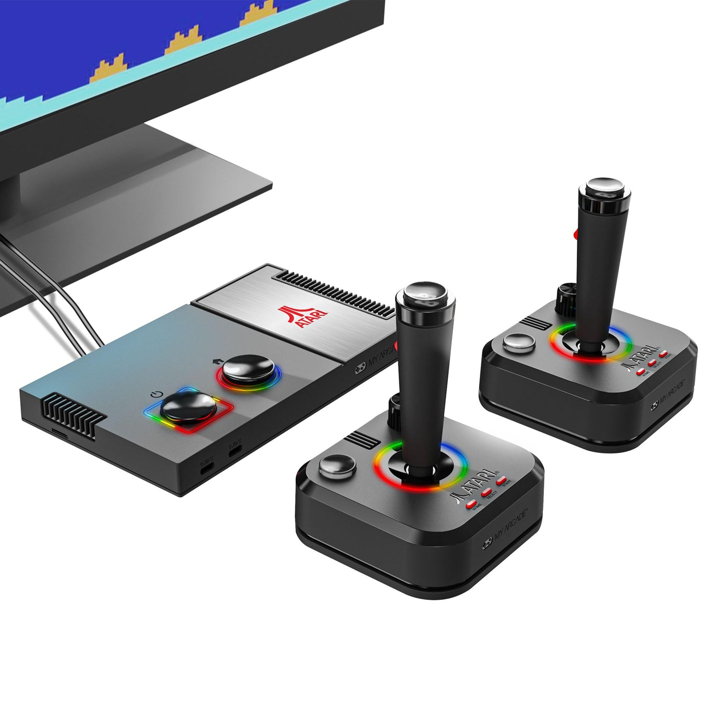 My Arcade Atari Game Station Pro - Video Game Console with 200+ Games, Wireless Joysticks, Large Black, Model DGUNL-7012