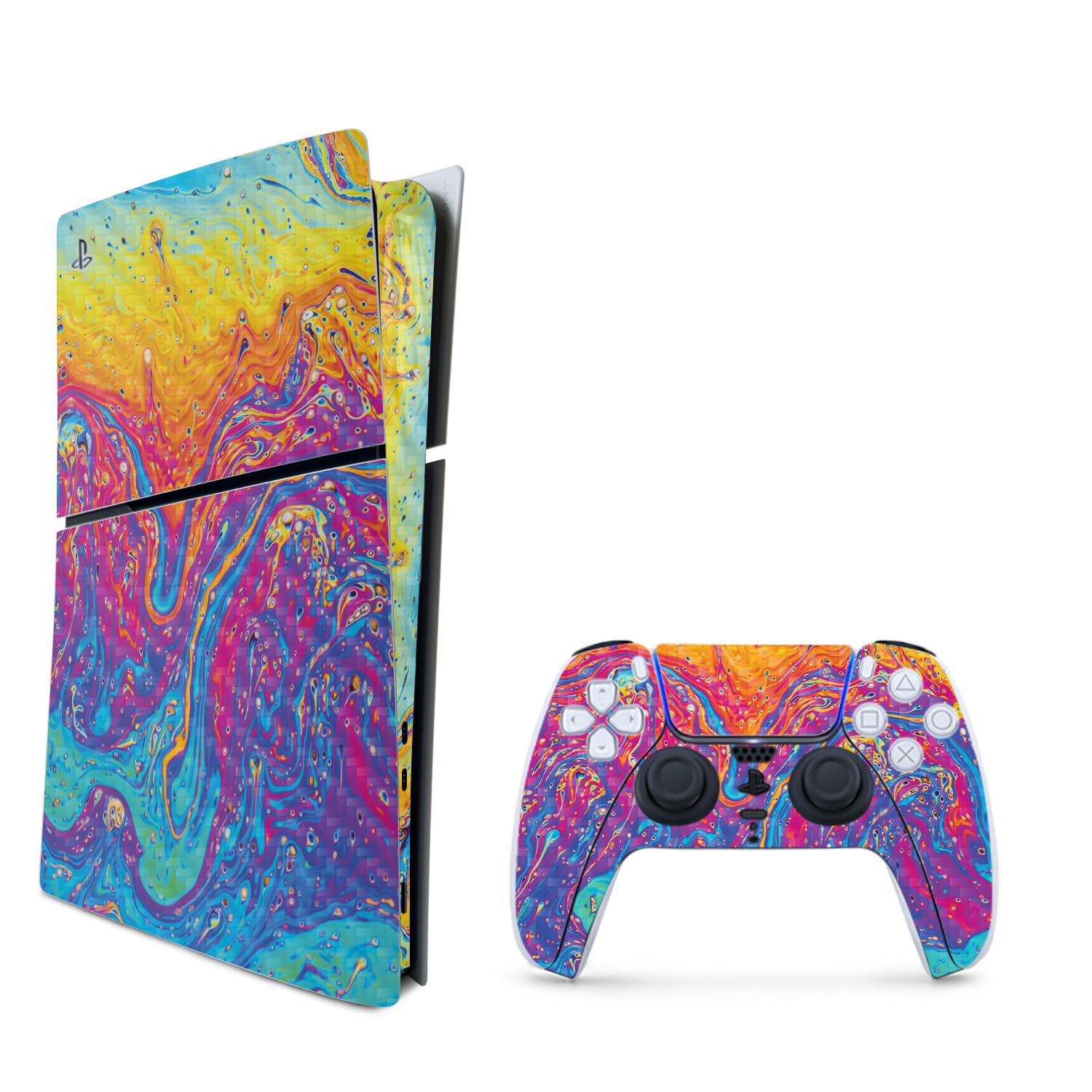 MightySkins Carbon Fiber Skin for PS5 Playstation 5 Slim Digital Edition Bundle - Paint Currents Protective Durable Textured Carbon Fiber Finish Easy to Apply Made in The USA