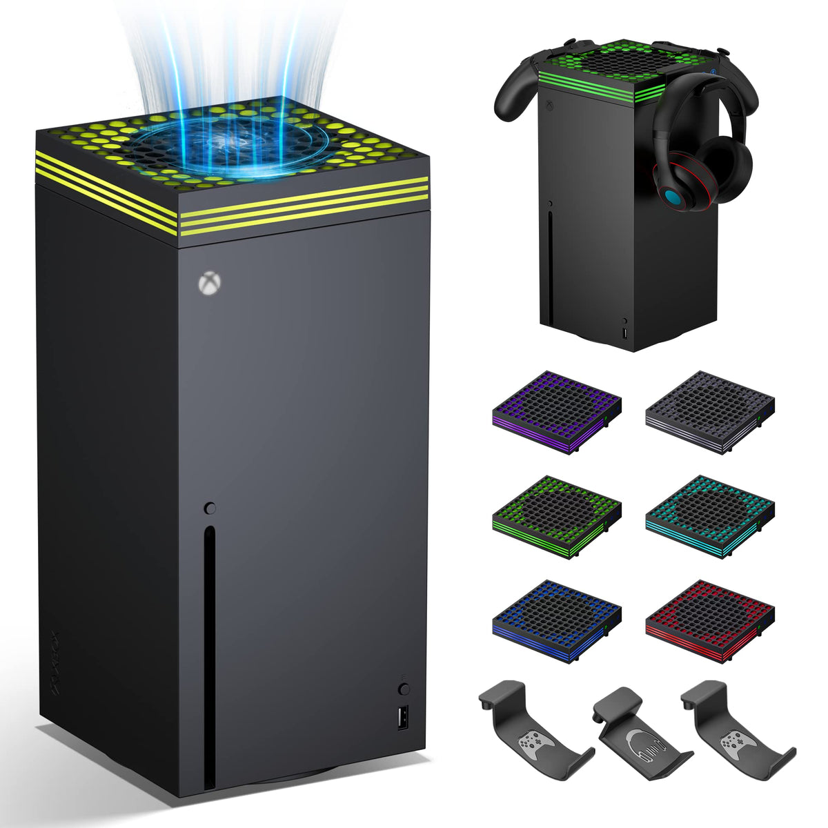 ZAONOOL RGB Cooling Fan for Xbox Series X - Dust Filter, 13 LED Modes, High Speed, Horizontal Light Effects