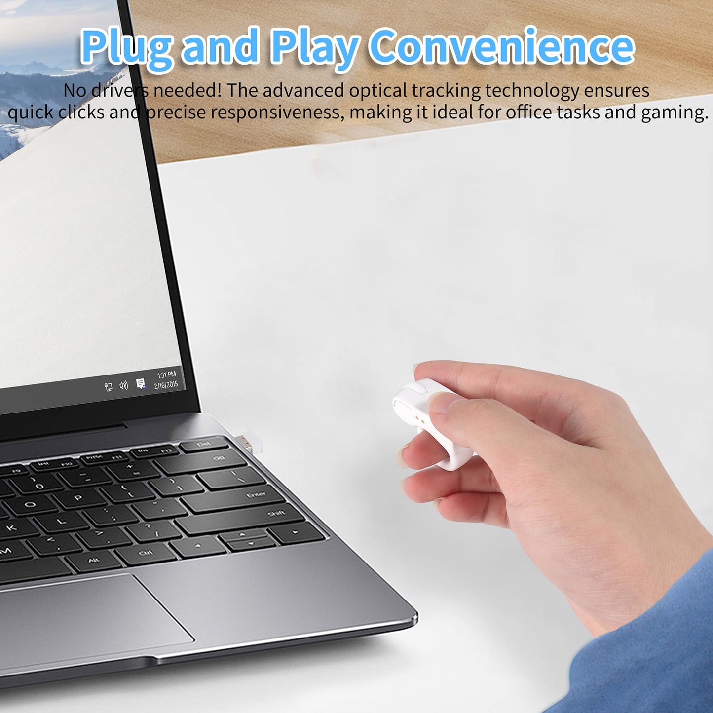 elec Space Mini Bluetooth Wireless Mouse - Dual Mode Touchpad Design, Rechargeable, White, Model B0FNJZ18X7