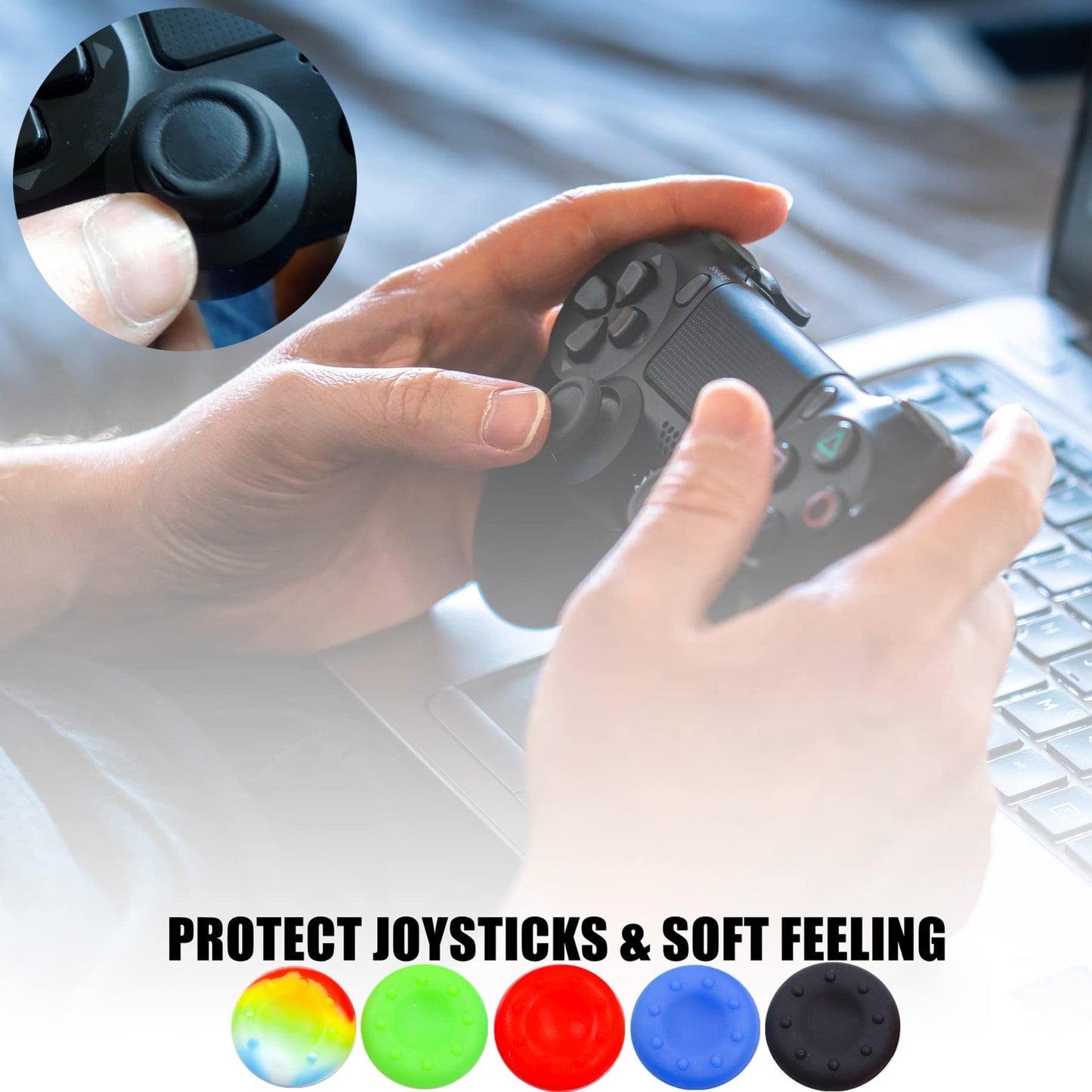 Oiokew Silicone Skin Cover for PS4 Controller - Anti-Slip Shell with 10 Joystick Grips - PS4 Controller #7