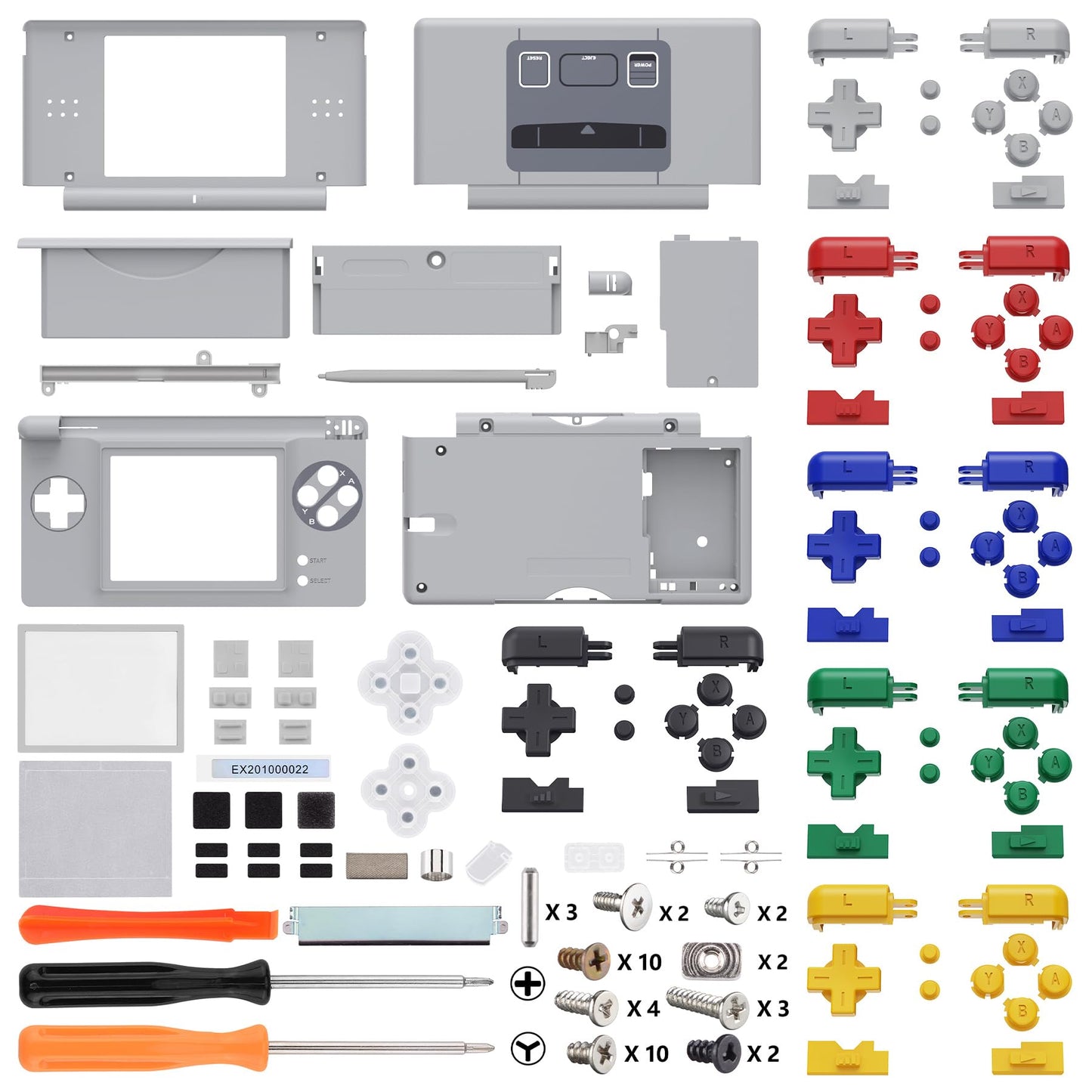 eXtremeRate DS Lite Replacement Housing Shell - SFC SNES Classic EU Style, Includes Buttons & Screen Lens, Model DSLY006