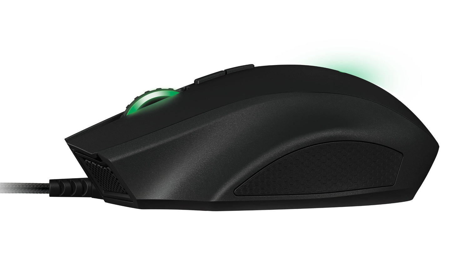 Razer Naga Left-Handed Ergonomic MMO Gaming Mouse - 12 Programmable Buttons, 8200 DPI, Black, Model RZ01-01050100-R3M1