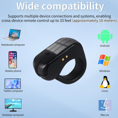 elec Space Mini Bluetooth Wireless Mouse - Rechargeable, Dual Mode Touchpad, Black
