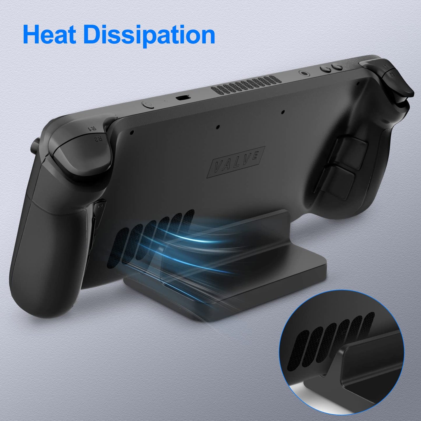 KUNSLUCK Steam Deck Stand Base with Anti-Slip Silicone Pad, Black