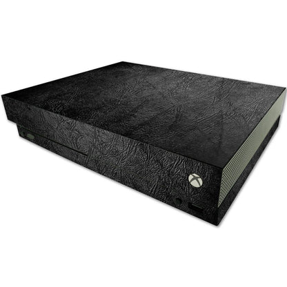 MIGHTY SKINS MightySkins Skin for Microsoft One X Console - Black Leather, Durable Vinyl Decal, Easy to Apply, Made in The USA