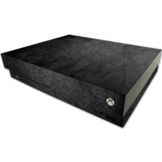 MIGHTY SKINS MightySkins Skin for Microsoft One X Console - Black Leather, Durable Vinyl Decal, Easy to Apply, Made in The USA