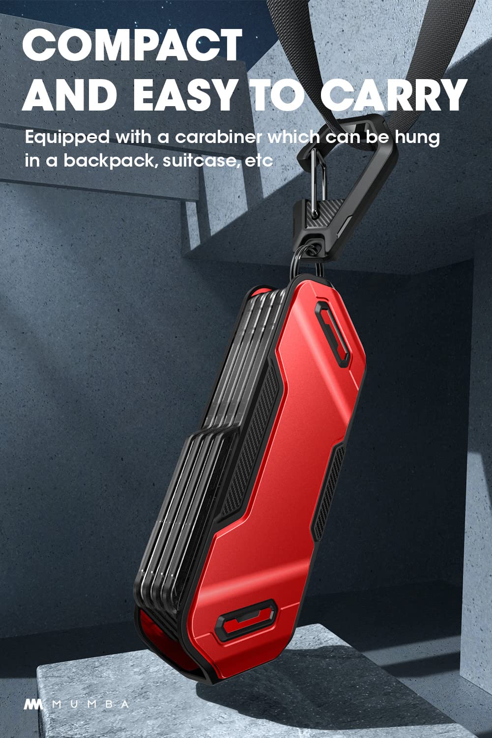 Mumba 12 Switch Game Card Case Holder - Portable Hard Shell for Nintendo Switch, OLED, Lite - Ruddy, 4 Layer Rotatable Design