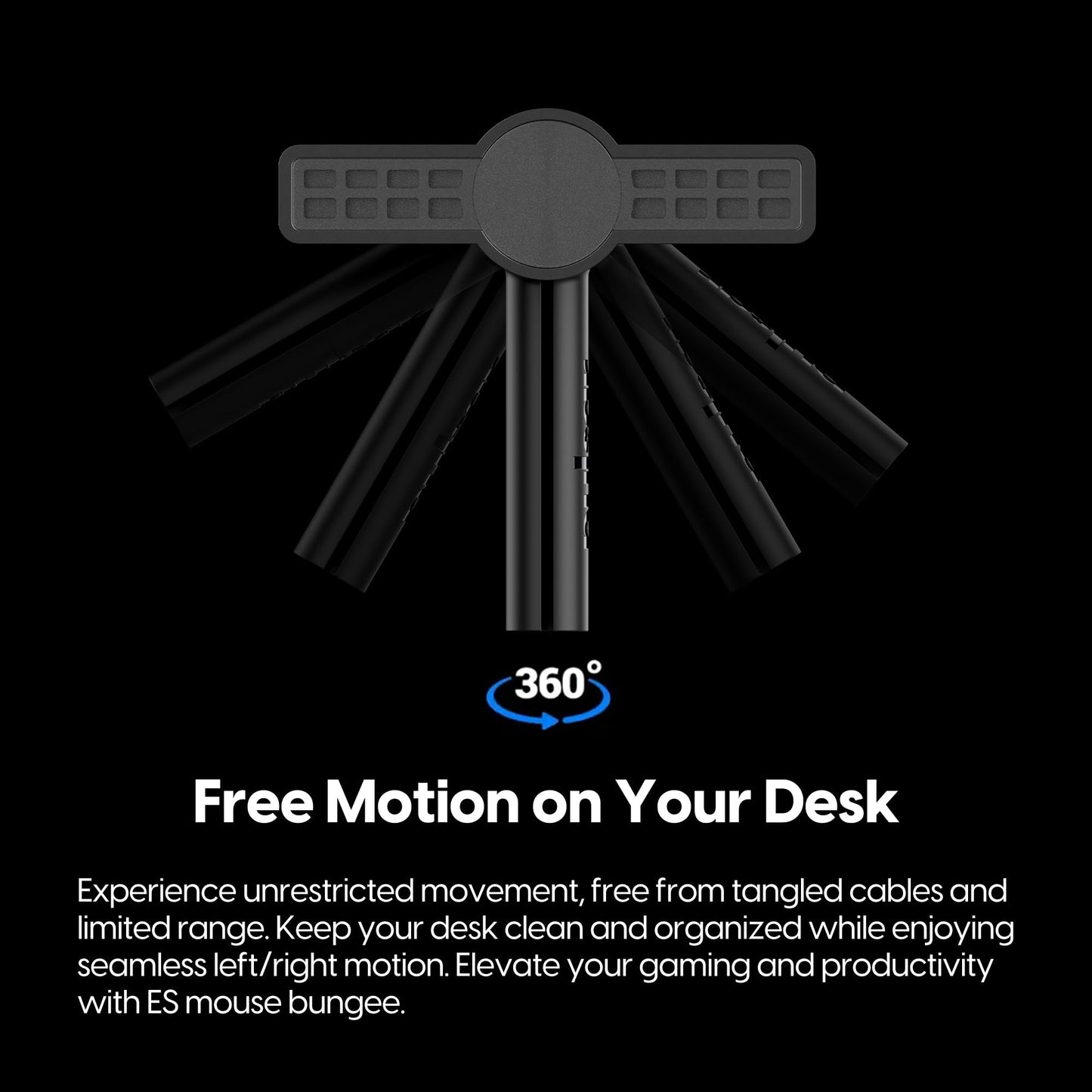 Pulsar Gaming Gears Micro Bungee ES - Drag-Free Wired Mouse Support - Compact Size - Black - Single Pack