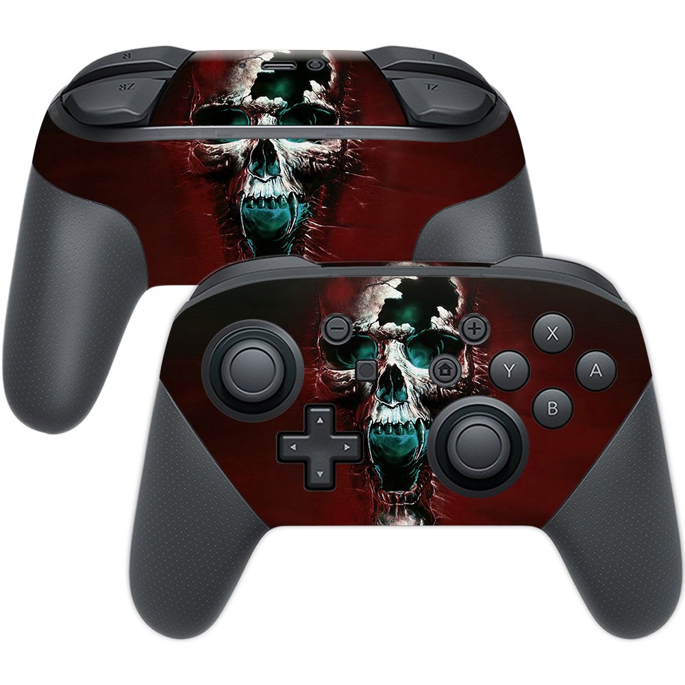 MightySkins Skin Compatible with Nintendo Switch Pro Controller - Wicked Skull | Protective, Durable, and Unique Vinyl Decal wra
