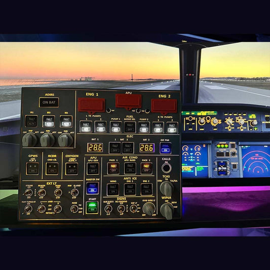 EnuoChbuild Flight Simulator 4-in-1 OVH Overhead Panel for MSFS 2020/2024 - Backlit Edition, Compatible with FENIX, FBW & ini