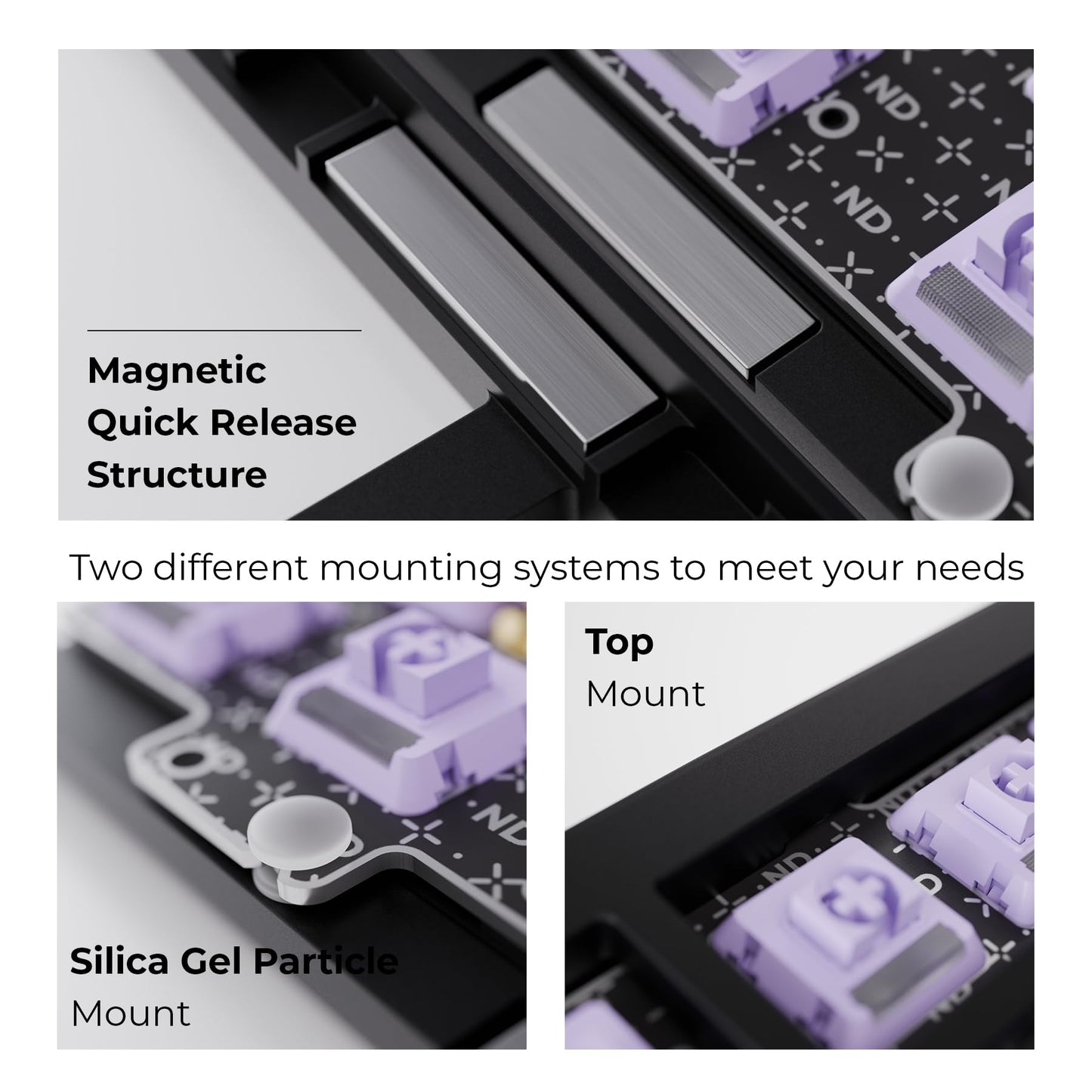 OOCTPK Wireless Mechanical Gaming Keyboard - Chilkey ND75 LP, Bluetooth/2.4G/USB-C, RGB Custom, UltraThin, Black