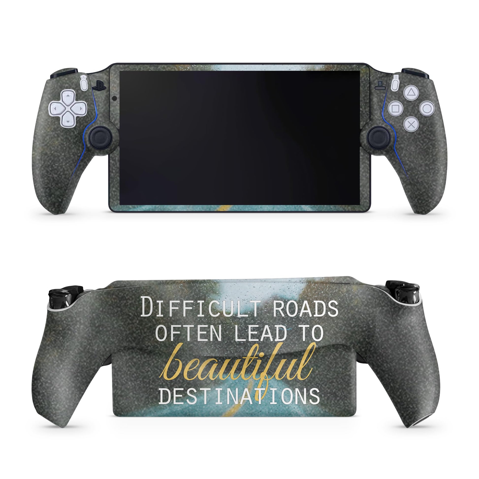 Glossy Glitter Gaming Skin Compatible with PS5 Portal Remote Player - Difficult Roads - fine 3M Vinyl Protective Wrap Decal Cover - Easy to Apply | Crafted in The USA by MightySkins