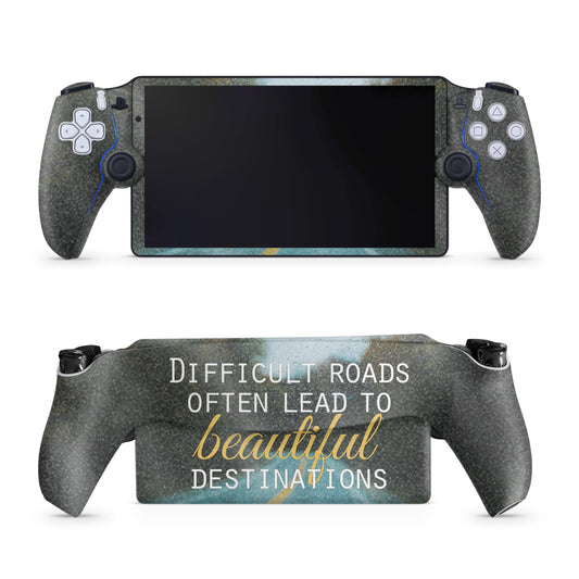 Glossy Glitter Gaming Skin Compatible with PS5 Portal Remote Player - Difficult Roads - fine 3M Vinyl Protective Wrap Decal Cover - Easy to Apply | Crafted in The USA by MightySkins