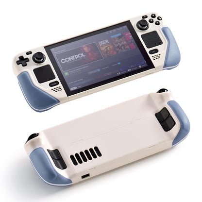 UYIYE Kickstand Case for Steam Deck - Protective Beige/Blue Accessory, Model CASE-STEAM-FT02-Blue