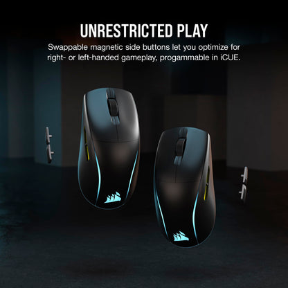Corsair M75 Wireless RGB Gaming Mouse – 26,000 DPI, Swappable Side Buttons, Lightweight, Black, Model CH-931D010-NA