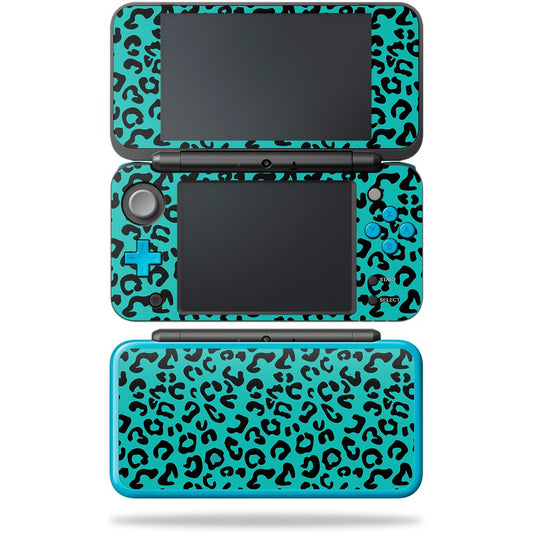 MightySkins Skin Compatible with Nintendo New 2DS XL - Teal Leopard | Protective, Durable, and Unique Vinyl Decal wrap Cover | E