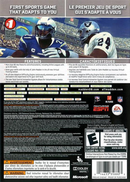 Electronic Arts Madden NFL 09 for Xbox 360 - Model 014633156003