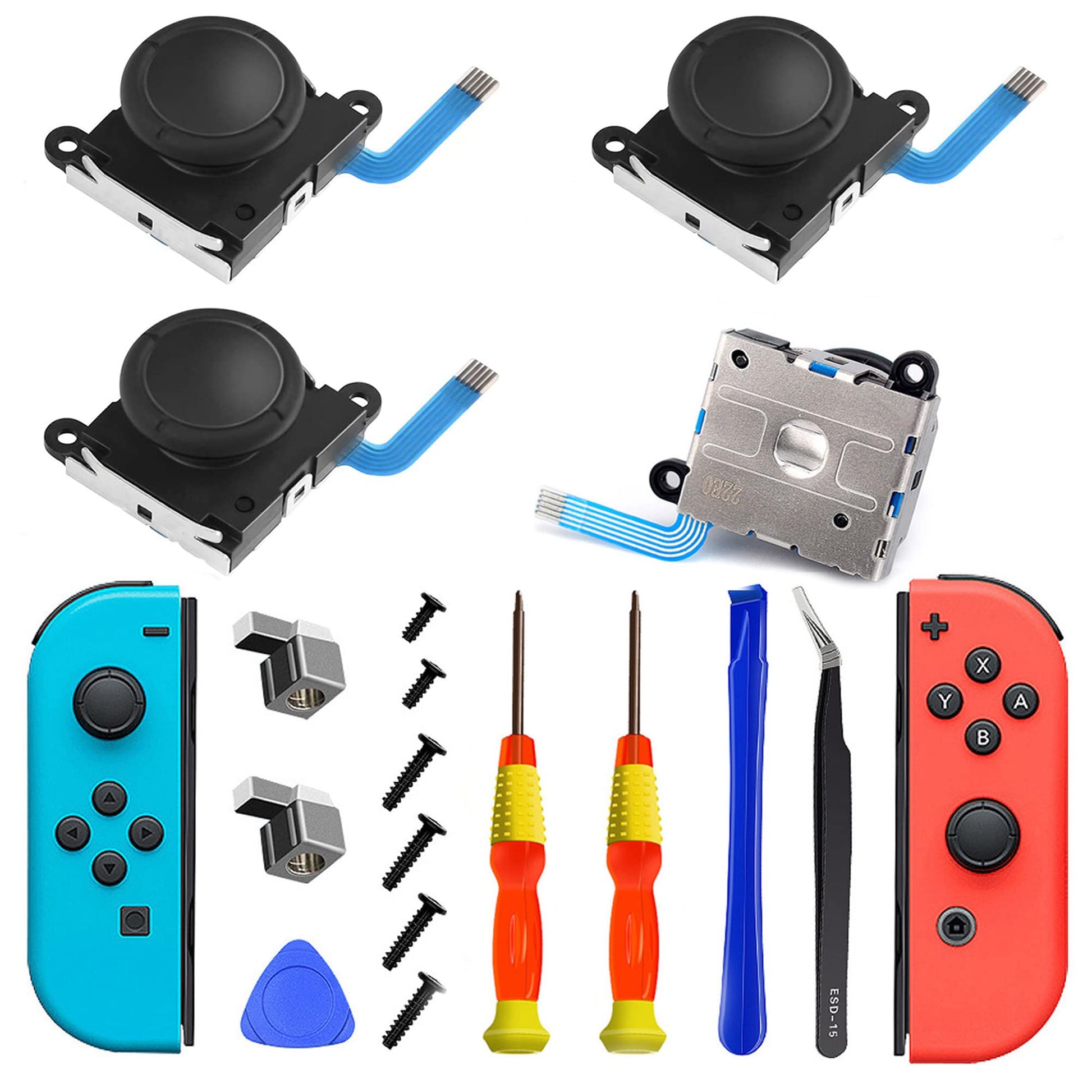 Joycon Joystick Replacement Joycon Repair Kit VGBUS Repair Joystick Replacement Tool Kit for Switch lite and Nintendo Joycon Controller (4PACK)