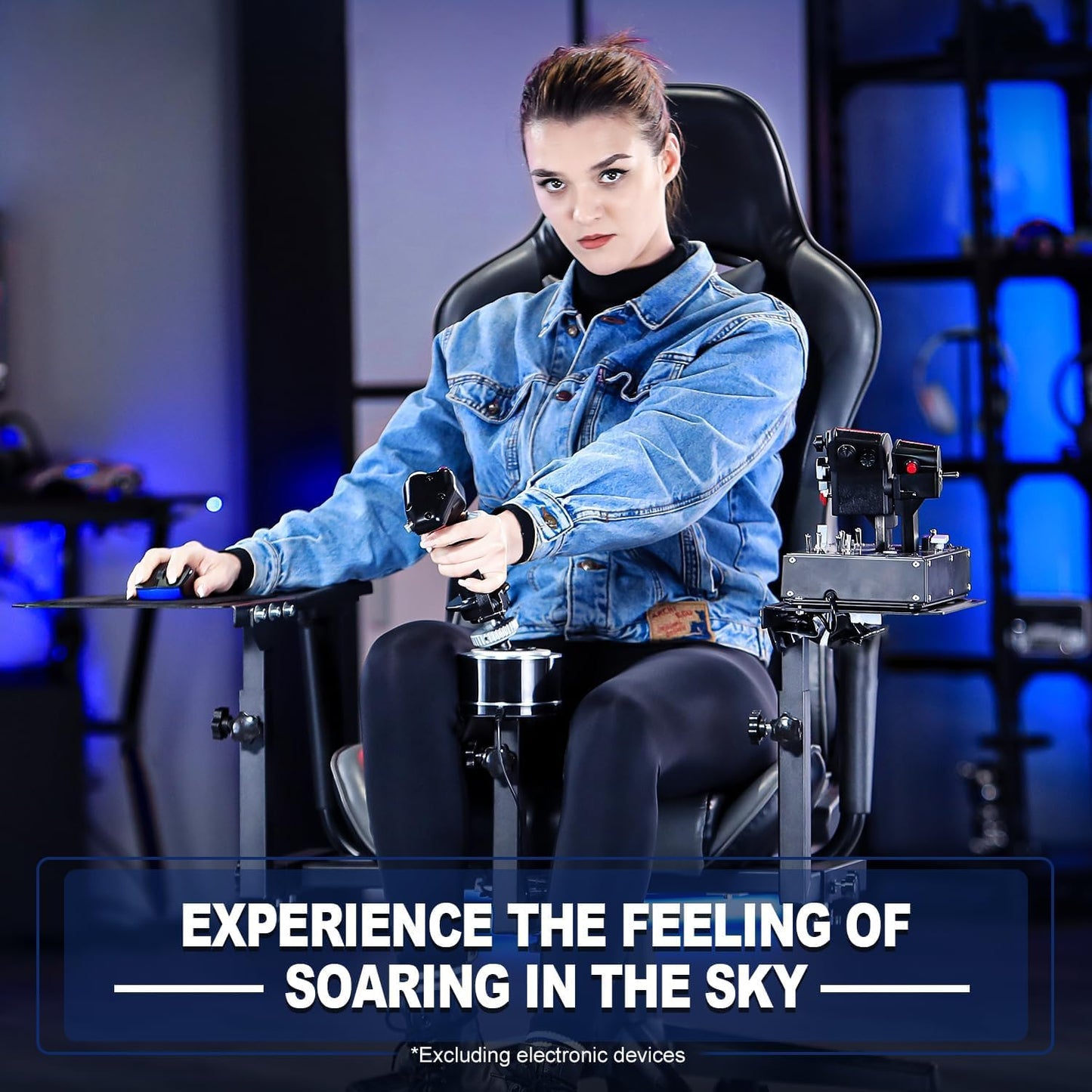 Marada Flight Joystick Hotas Mount - Adjustable Chair Compatible with Thrustmaster/Logitech - Dark Gray - Flight Simulator Cockpit