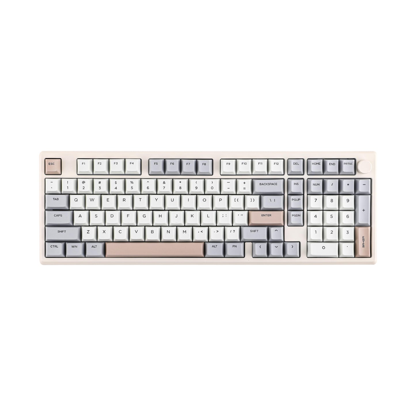 EPOMAKER Galaxy100 QMK/VIA Wireless Gaming Keyboard  Aluminum Shell  Bluetooth/2.4Ghz/USB-C  Pre-Lubed Hot-Swappable Linear Switches  NKRO  RGB Backlit (Creamy White  Marble White Switch)